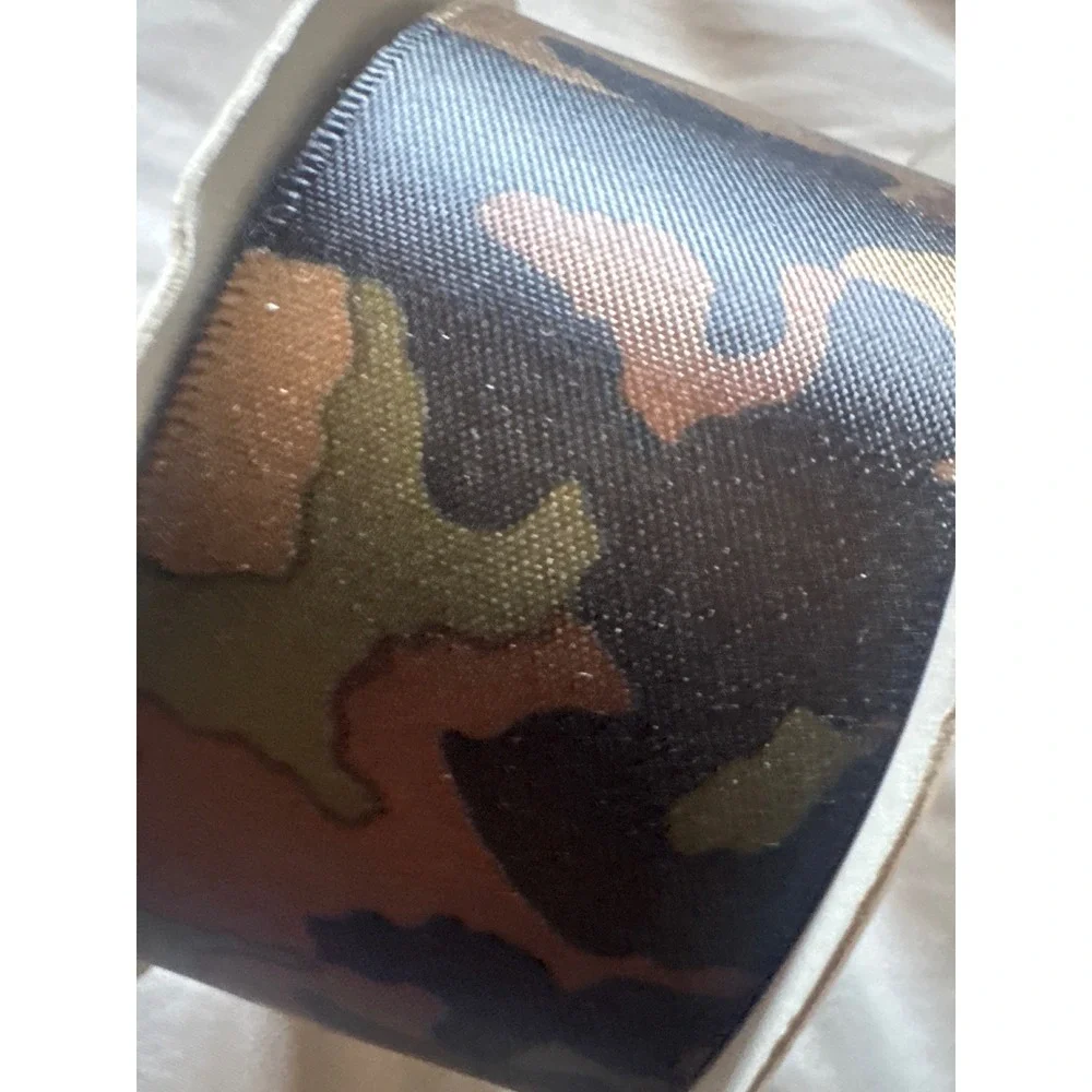 Camo Satin Ribbon 1.5 Inch x 25 Yards Camouflage Polyester PDA338 Woodland Craft